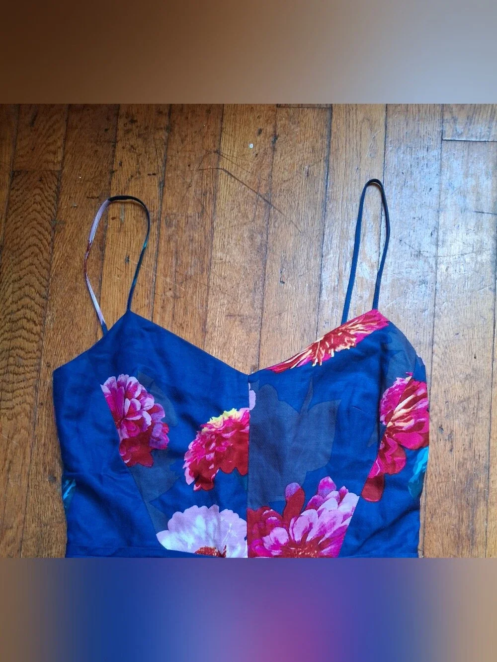 Banana Republic Navy Floral Spaghetti-Strap Dress - Picture 3 of 4